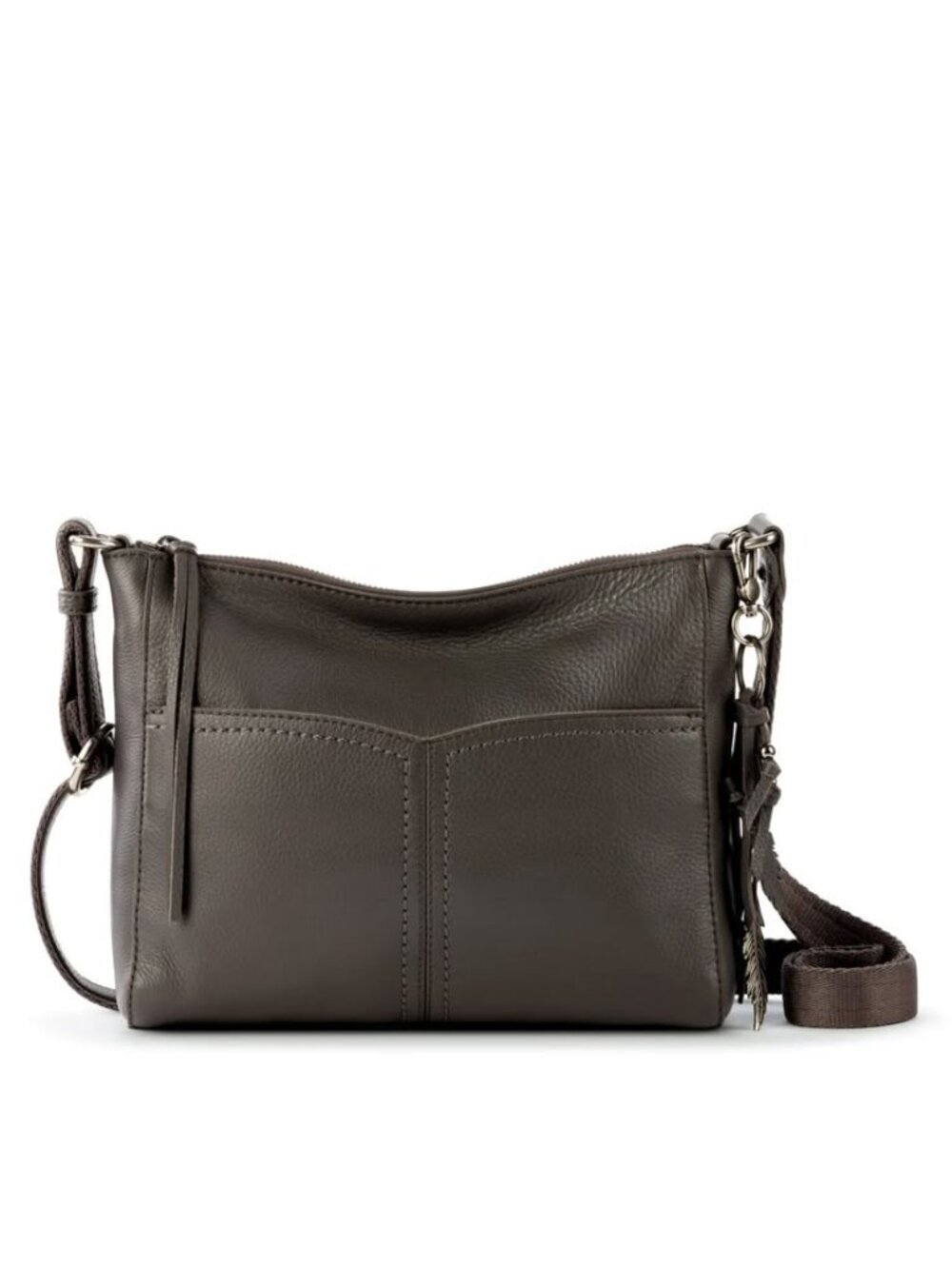 NWOT The Sak Alameda Crossbody Leather Handbag Purse Grey Slate Charcoal $159